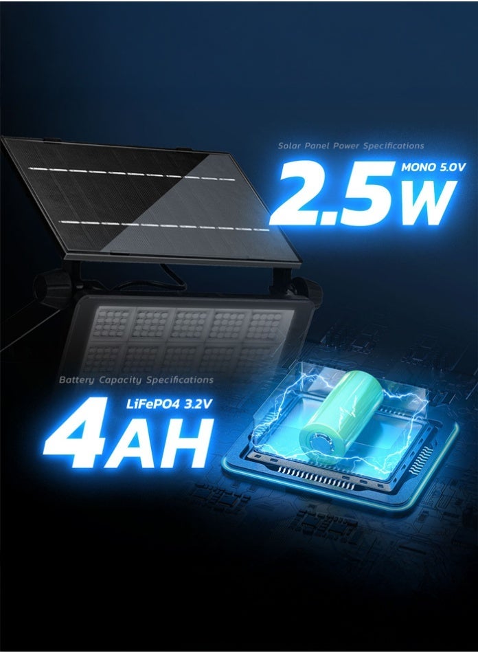 في ماكس كشاف LED يعمل بالطاقة الشمسية - إضاءة بيضاء باردة 6500 كلفن، قابل للطي والحمل، مصباح جداري خارجي، مقاوم للماء بمعيار IP65، شحن USB، مفتاح تشغيل/إيقاف - مصباح تخييم يعمل بالطاقة الشمسية للفناء، والسفر، والفلل، والاستخدام في حالات الطوارئ - Image 3